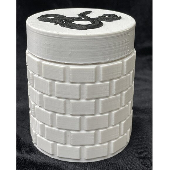 Dungeons And Dragons D&D 3d Printed Dice Storage Tower White & Black - Picture 2 of 7